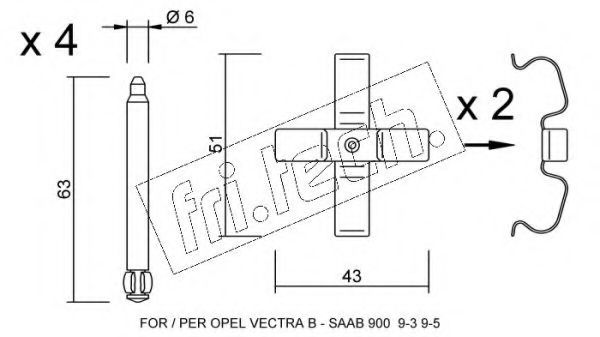 Set accesorii, placute frana