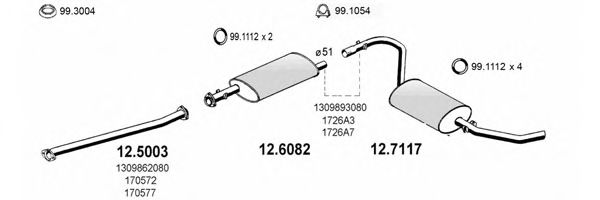 ART0727 Sistem de esapament ASSO 
