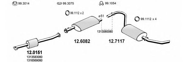 ART0741 Sistem de esapament ASSO 