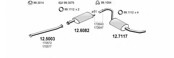 ART1829 Sistem de esapament ASSO 