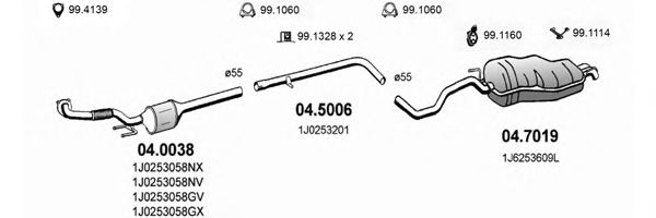 ART2591 Sistem de esapament ASSO 