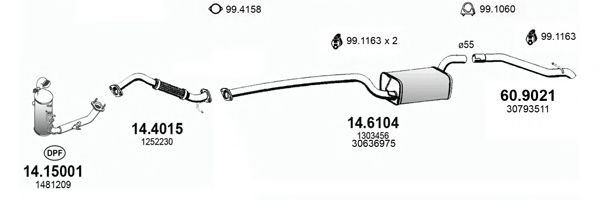 ART3742 Sistem de esapament ASSO 