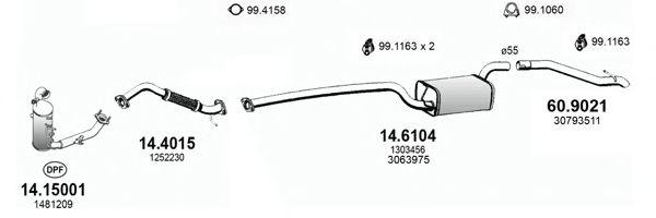 ART3758 Sistem de esapament ASSO 