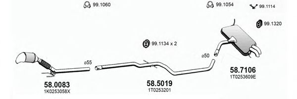 ART3797 Sistem de esapament ASSO 