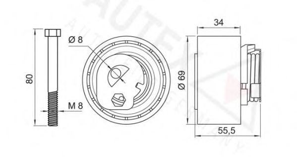 654107 rola intinzator,curea distributie AUTEX 