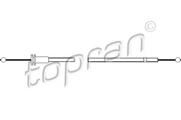 113 424 Cablu, capota motor TOPRAN 