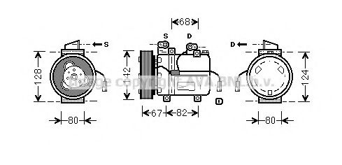DWK037 Compresor, climatizare PRASCO 