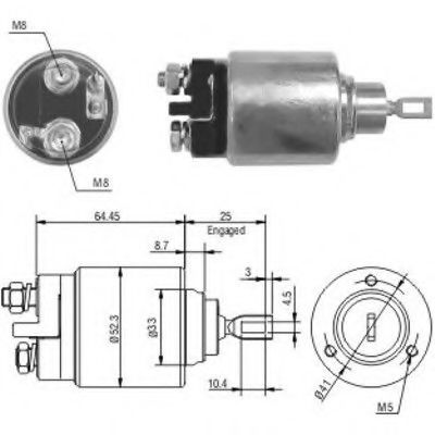 6646006 Solenoid, electromotor HOFFER 