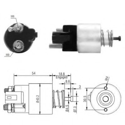 6646155 Solenoid, electromotor HOFFER 