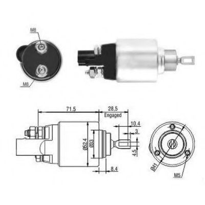 6646181 Solenoid, electromotor HOFFER 