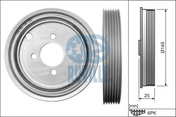 Fulie curea, arbore cotit