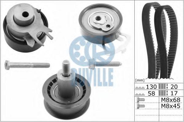 5545652 Set role, curea dintata RUVILLE 