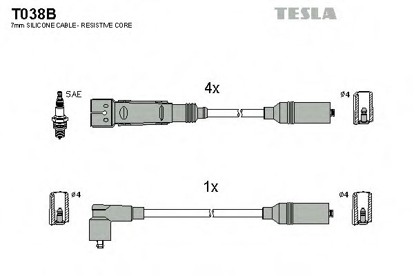 T038B Set cablaj aprinder TESLA 