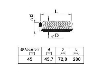 460019 Teava flexibila, esapament ERNST 
