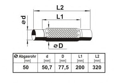 460095 Teava flexibila, esapament ERNST 