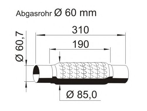 464086 Teava flexibila, esapament ERNST 