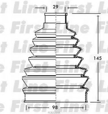 FCB2284R Burduf cauciuc, articulatie planetara FIRST LINE 