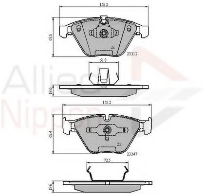set placute frana,frana disc
