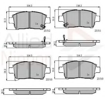 set placute frana,frana disc