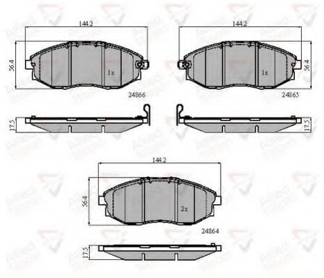 set placute frana,frana disc