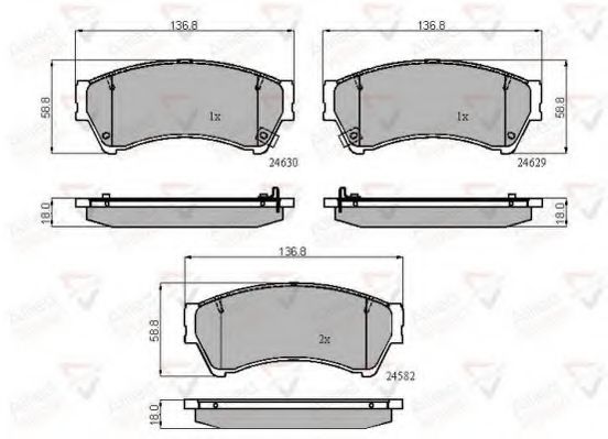 set placute frana,frana disc