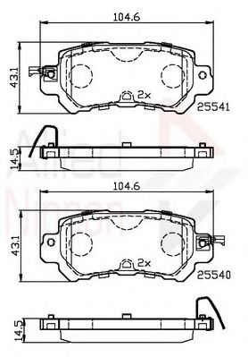 set placute frana,frana disc