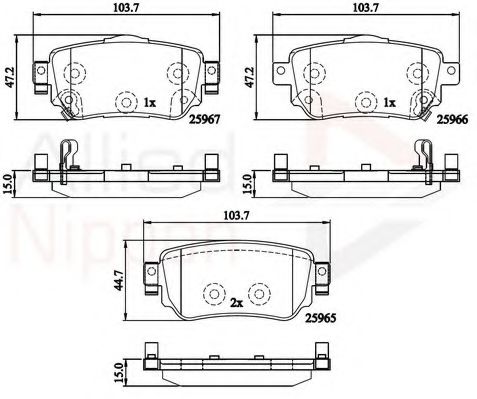 set placute frana,frana disc