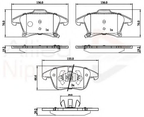 set placute frana,frana disc