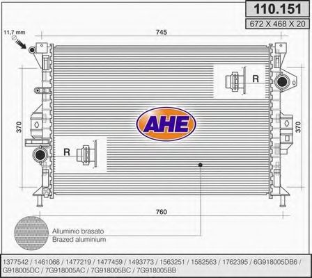 110.151 Radiator, racire motor AHE 