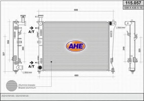 115.057 Radiator, racire motor AHE 
