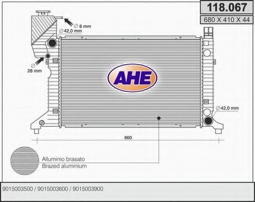 118.067 Radiator, racire motor AHE 