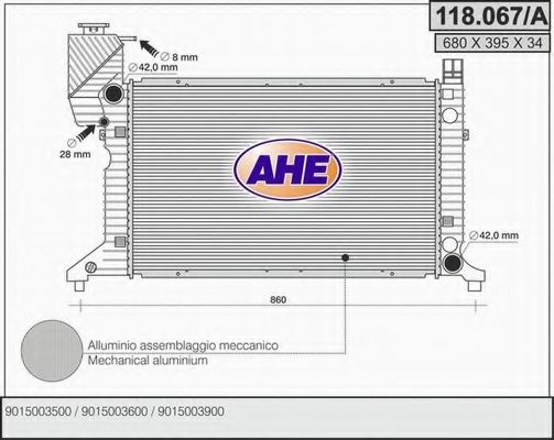 118.067/A Radiator, racire motor AHE 