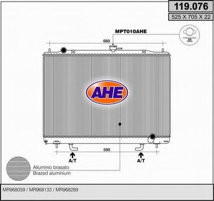 119.076 Radiator, racire motor AHE 