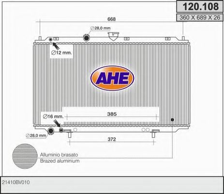 120.108 Radiator, racire motor AHE 