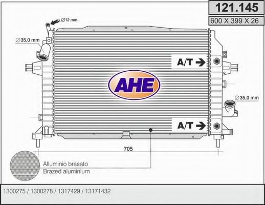 121.145 Radiator, racire motor AHE 