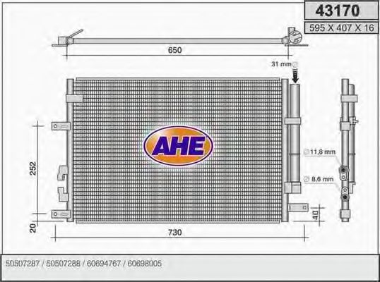 43170 Condensator, climatizare AHE 