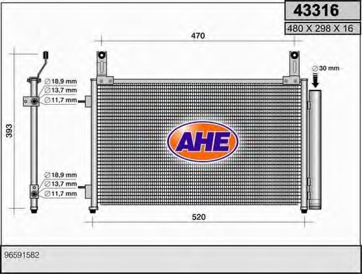43316 Condensator, climatizare AHE 