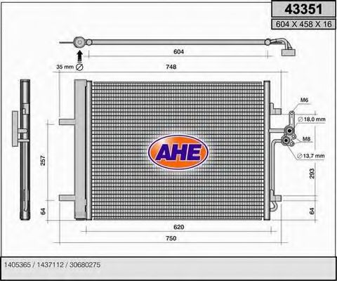 43351 Condensator, climatizare AHE 