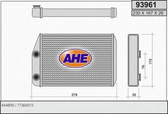 93961 Schimbator caldura, incalzire habitaclu AHE 