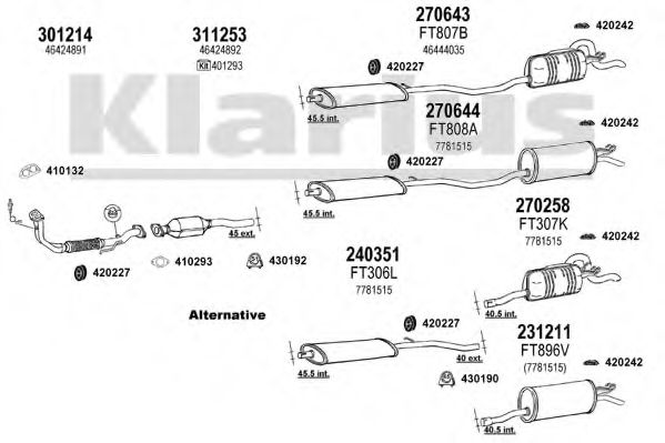 330433E Sistem de esapament KLARIUS 