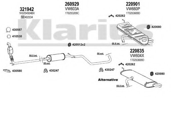 931145E Sistem de esapament KLARIUS 