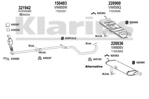 931146E Sistem de esapament KLARIUS 