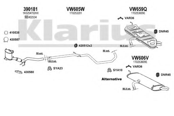 931148U Sistem de esapament KLARIUS 