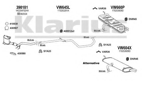 931150U Sistem de esapament KLARIUS 