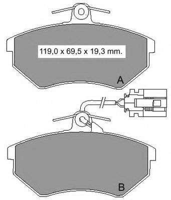 set placute frana,frana disc
