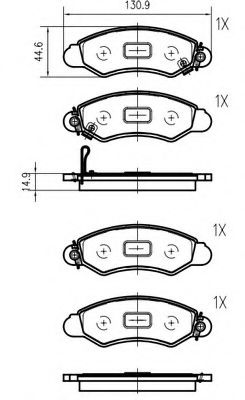 set placute frana,frana disc