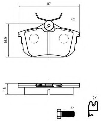 set placute frana,frana disc