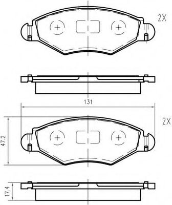 set placute frana,frana disc