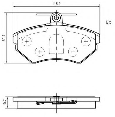 set placute frana,frana disc