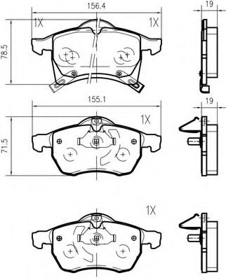 set placute frana,frana disc